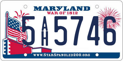 MD license plate 5AH5746