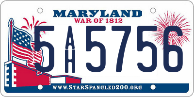 MD license plate 5AH5756
