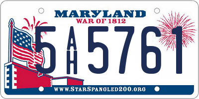 MD license plate 5AH5761