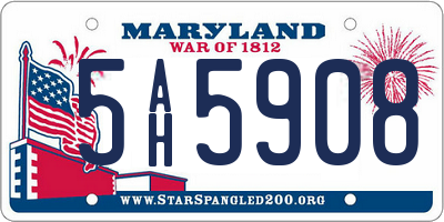 MD license plate 5AH5908