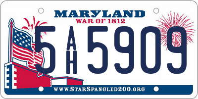 MD license plate 5AH5909