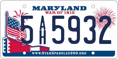 MD license plate 5AH5932