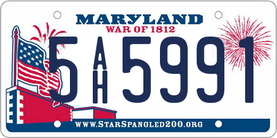 MD license plate 5AH5991