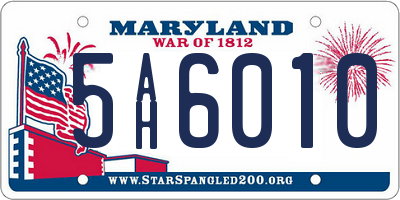 MD license plate 5AH6010