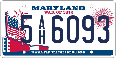 MD license plate 5AH6093