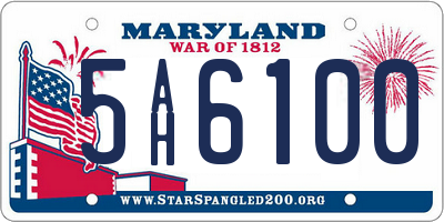 MD license plate 5AH6100