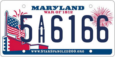 MD license plate 5AH6166