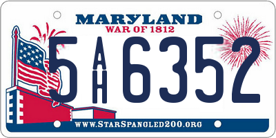 MD license plate 5AH6352