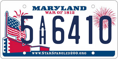MD license plate 5AH6410
