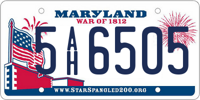 MD license plate 5AH6505