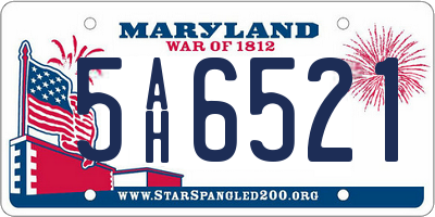 MD license plate 5AH6521