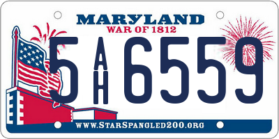 MD license plate 5AH6559