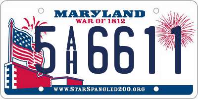 MD license plate 5AH6611