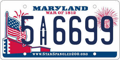 MD license plate 5AH6699