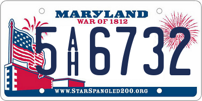 MD license plate 5AH6732
