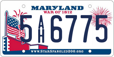 MD license plate 5AH6775