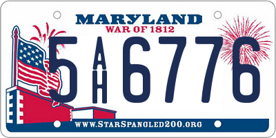 MD license plate 5AH6776