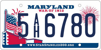 MD license plate 5AH6780