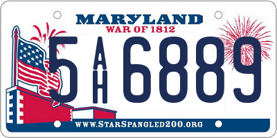 MD license plate 5AH6889
