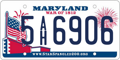 MD license plate 5AH6906