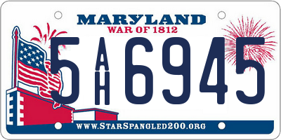 MD license plate 5AH6945