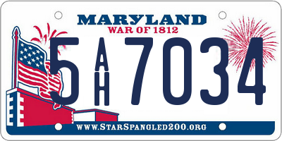MD license plate 5AH7034