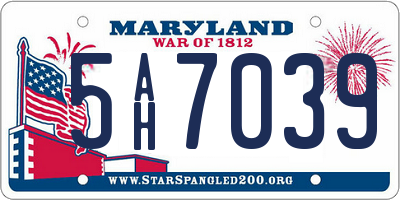 MD license plate 5AH7039