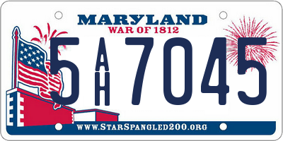 MD license plate 5AH7045