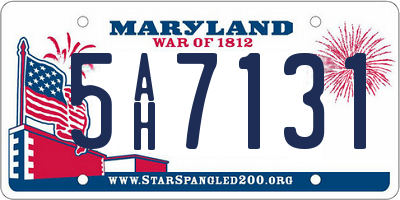 MD license plate 5AH7131