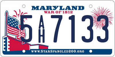 MD license plate 5AH7133