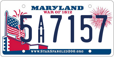 MD license plate 5AH7157