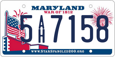 MD license plate 5AH7158