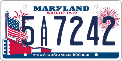MD license plate 5AH7242