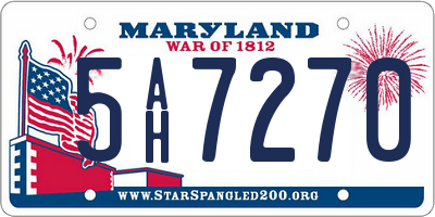 MD license plate 5AH7270