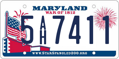 MD license plate 5AH7411