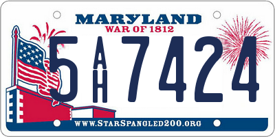 MD license plate 5AH7424