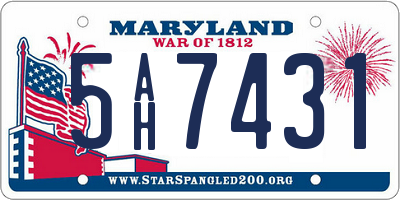MD license plate 5AH7431