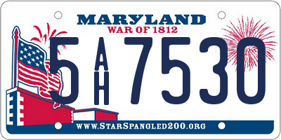 MD license plate 5AH7530