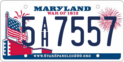 MD license plate 5AH7557