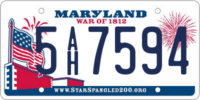 MD license plate 5AH7594