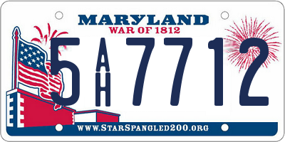 MD license plate 5AH7712