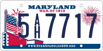 MD license plate 5AH7717