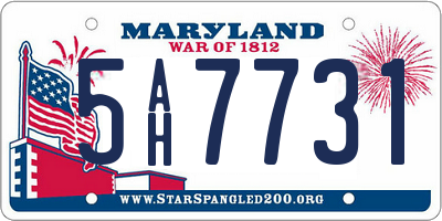 MD license plate 5AH7731