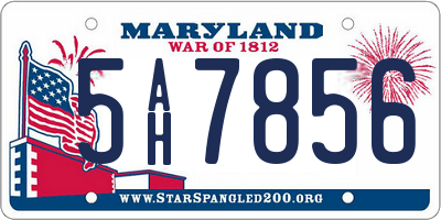 MD license plate 5AH7856