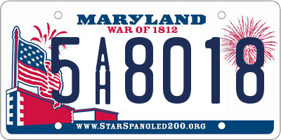 MD license plate 5AH8018
