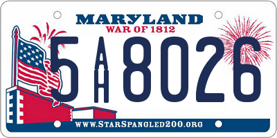 MD license plate 5AH8026