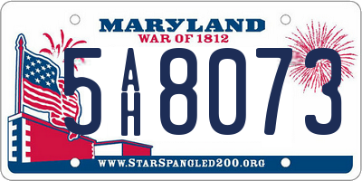 MD license plate 5AH8073