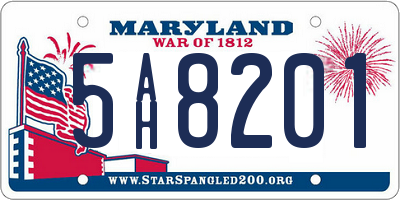 MD license plate 5AH8201