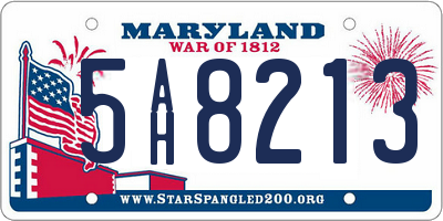 MD license plate 5AH8213