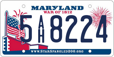 MD license plate 5AH8224